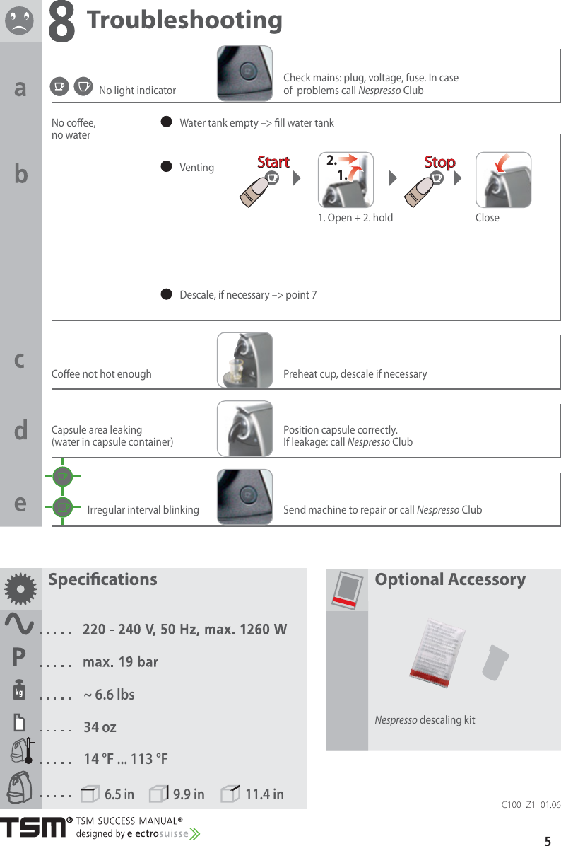 Page 6 of 10 - Nespresso Nespresso-Essenza-Automatic-C100-Users-Manual- Nestle_C100_Zone1_1105  Nespresso-essenza-automatic-c100-users-manual
