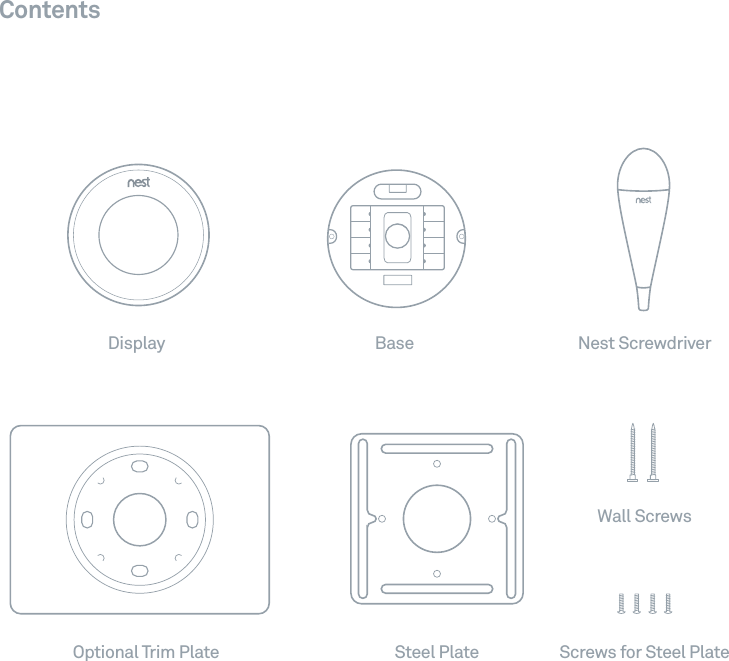 ContentsDisplayScrews for Steel PlateWall ScrewsBase Nest ScrewdriverOptional Trim Plate Steel Plate