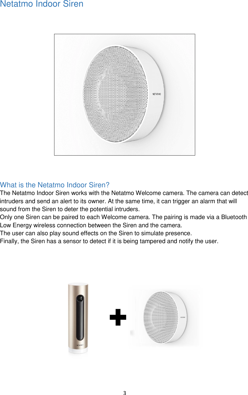 Page 3 of Netatmo NIS01 Netatmo Indoor Siren User Manual 