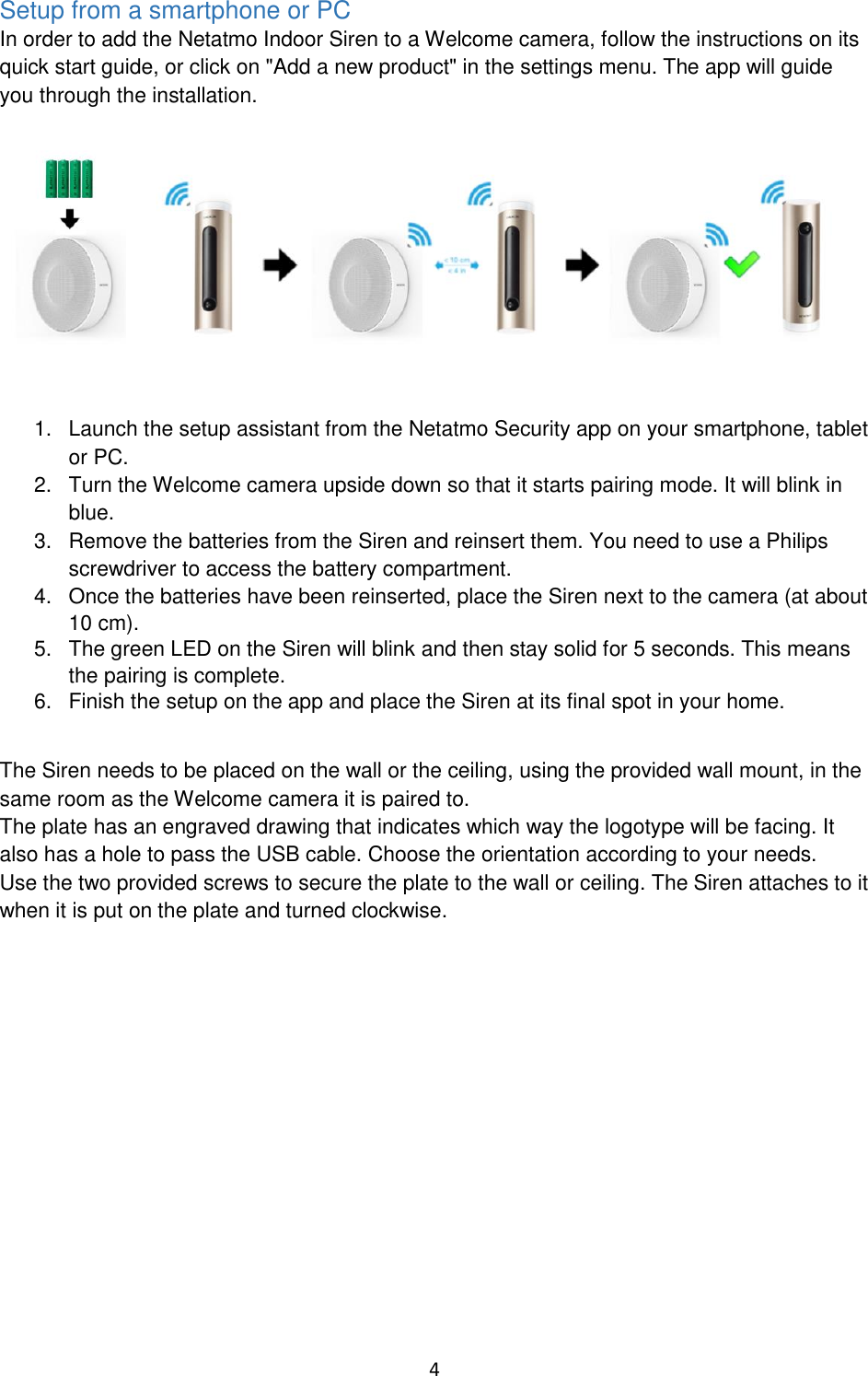 Page 4 of Netatmo NIS01 Netatmo Indoor Siren User Manual 