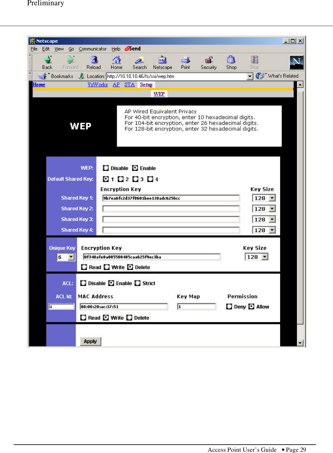 Preliminary           Access Point User’s Guide  • Page 29        