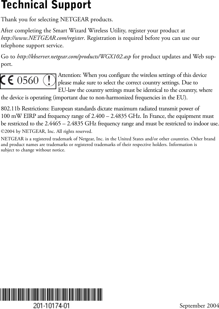 Page 2 of 2 - Netgear Netgear-54-Mbps-Wall-Wgx102-Users-Manual- Wgx102_nainstallguide-1_17sept2004.qxp  Netgear-54-mbps-wall-wgx102-users-manual