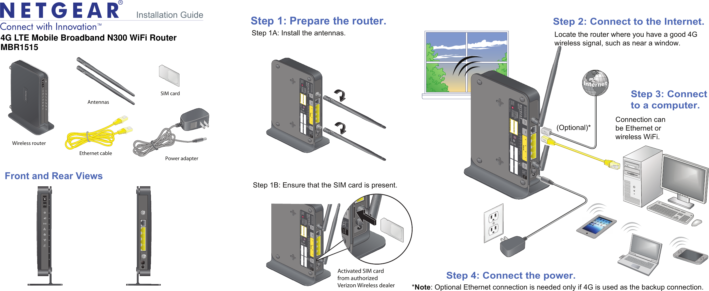 Page 1 of 2 - Netgear Netgear-Mbr1515-Installation-Guide- 4G LTE Mobile Broadband N300 WiFi Router MBR1515 Installation Guide  Netgear-mbr1515-installation-guide