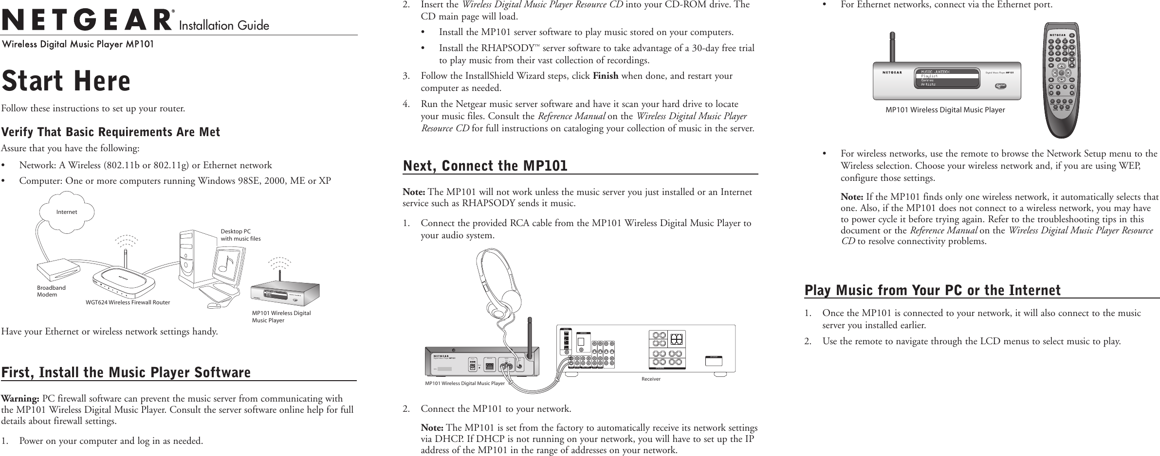 Page 1 of 2 - Netgear Netgear-Mp101-Users-Manual- HR314 Qcard  Netgear-mp101-users-manual