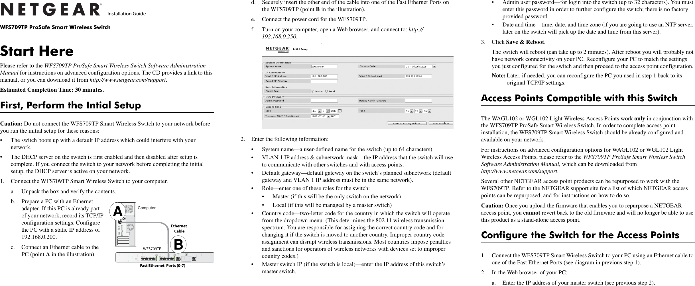 Page 1 of 2 - Netgear Netgear-Wfs709Tp-Installation-Guide- WFS709TP_IG  Netgear-wfs709tp-installation-guide