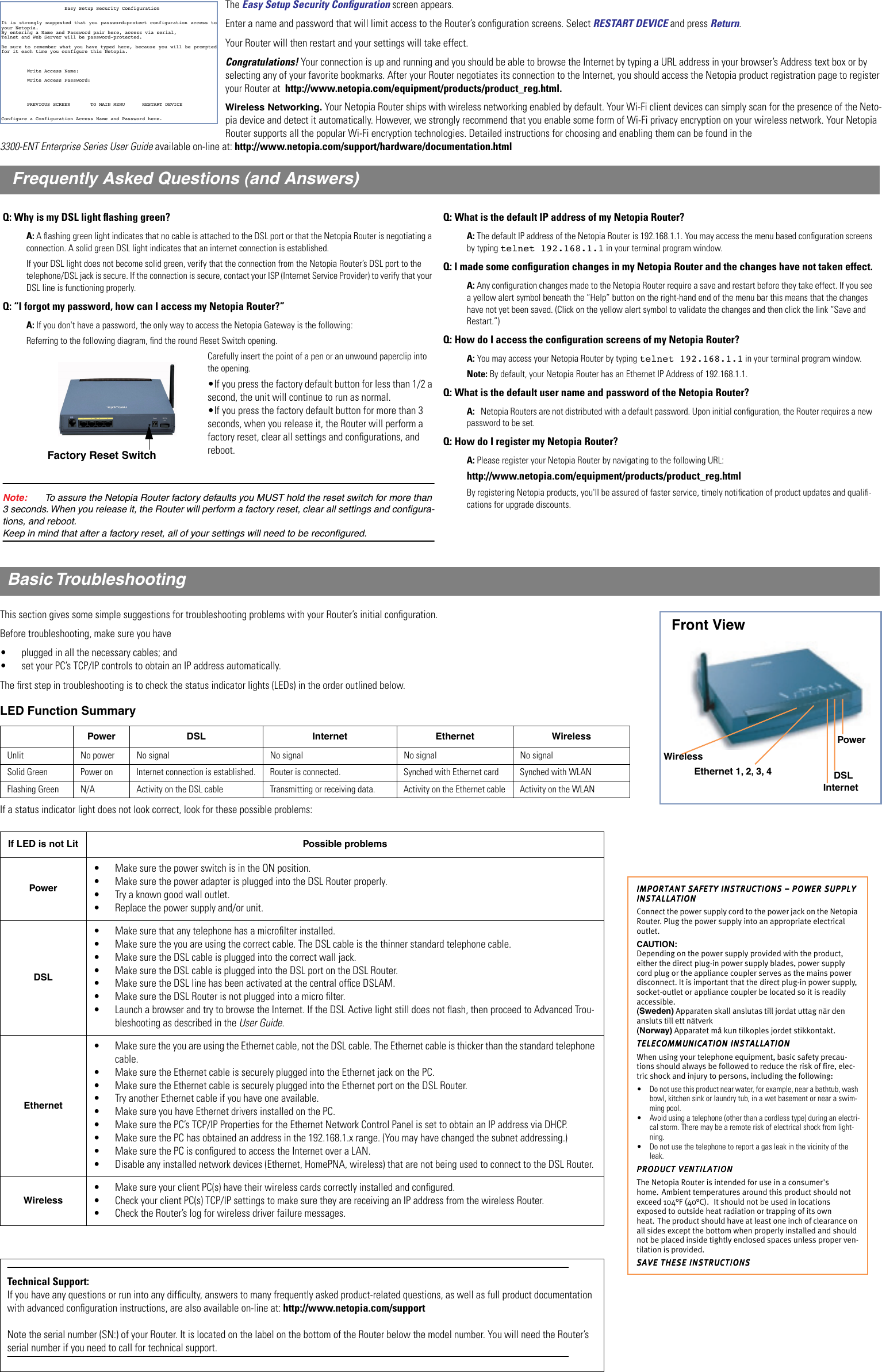Page 2 of 2 - Netopia Netopia-3347-02-Ent-Users-Manual- 3347-57-02-ENT Quickstart Guide Netopia-3347-02-ent-users-manual