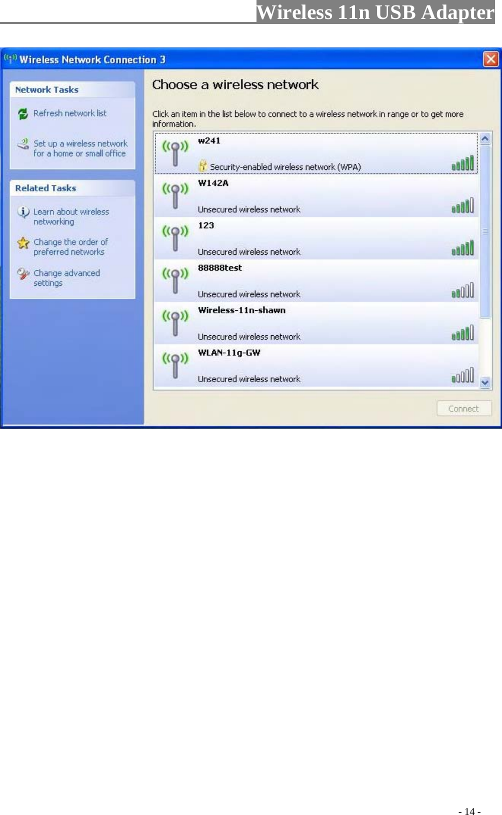                     Wireless 11n USB Adapter                                                                                                - 14 - 