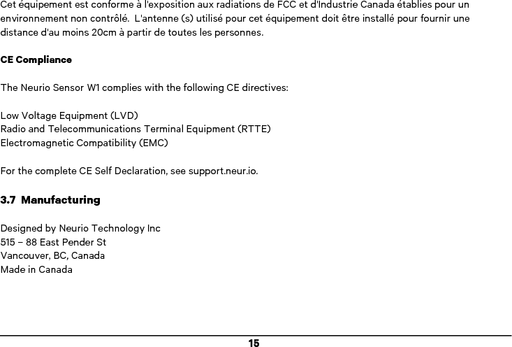  16              Neurio is a trademark of Neurio Technology Inc.  100.00027A.A 12/2014 