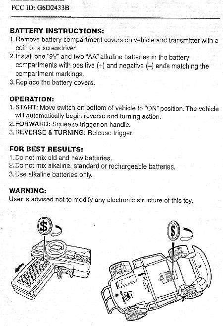 Toy Car Receiver User Manual