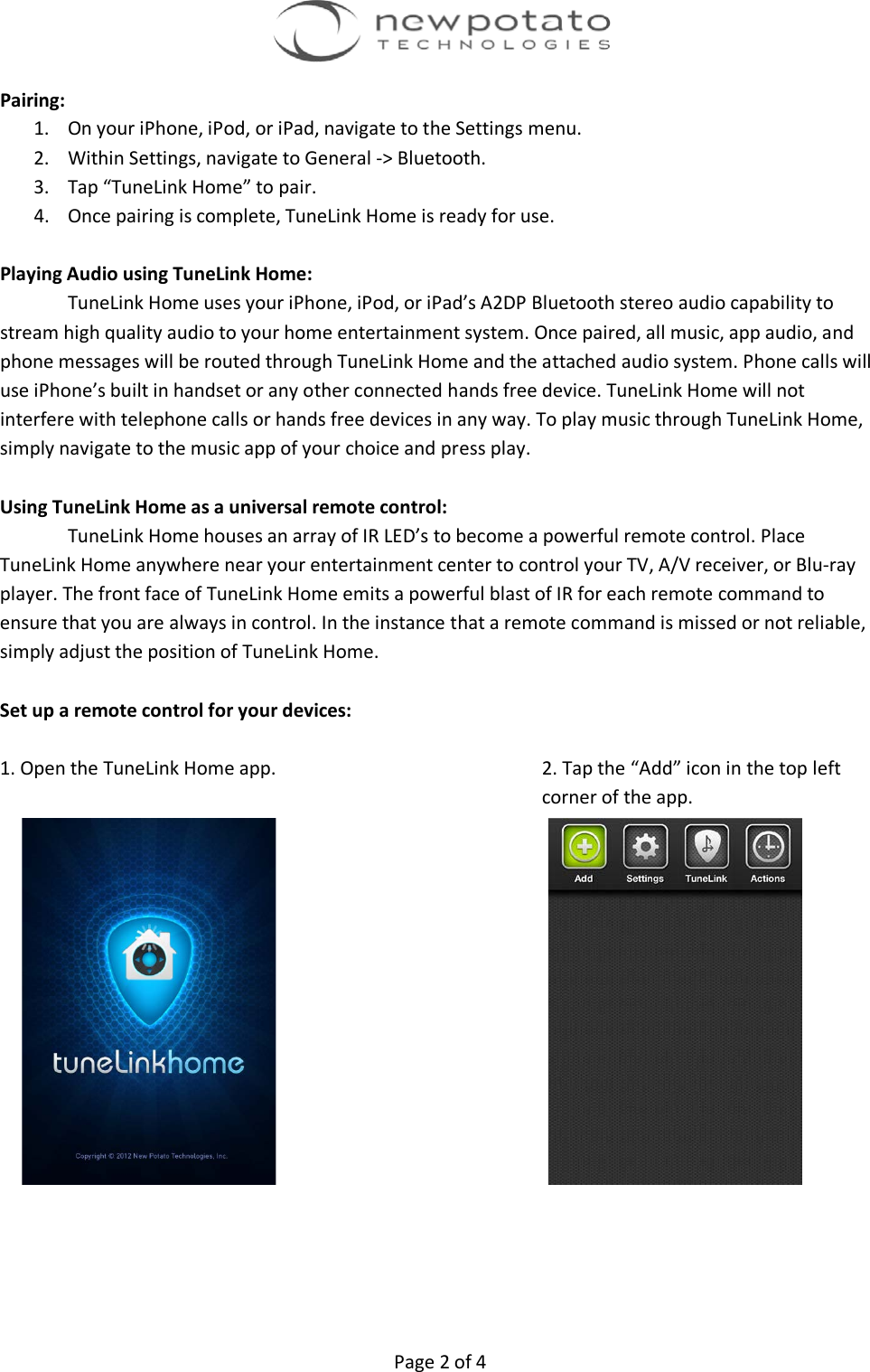 New Potato Technologies TLHME TUNELINK User Manual 1