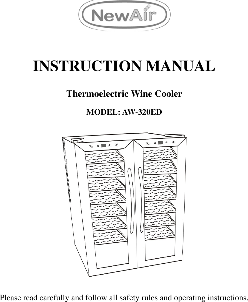 Newair Aw 320Ed Users Manual INSTRUCTION