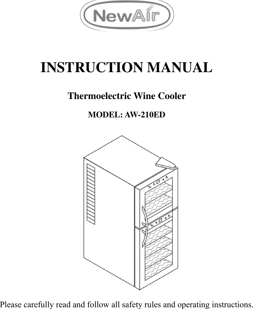 Page 1 of 5 - Newair Newair-Thermoelectric-Wine-Cooler-Aw-210Ed-Users-Manual-  Newair-thermoelectric-wine-cooler-aw-210ed-users-manual
