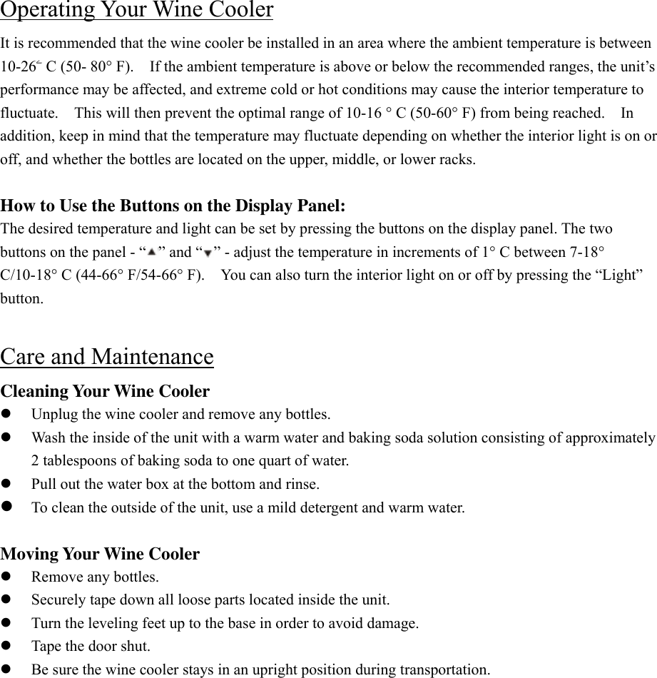 Page 4 of 5 - Newair Newair-Thermoelectric-Wine-Cooler-Aw-210Ed-Users-Manual-  Newair-thermoelectric-wine-cooler-aw-210ed-users-manual