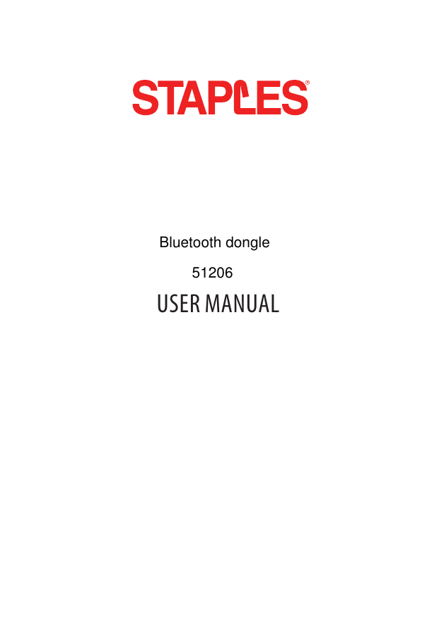   USER MANUALBluetooth dongle51206