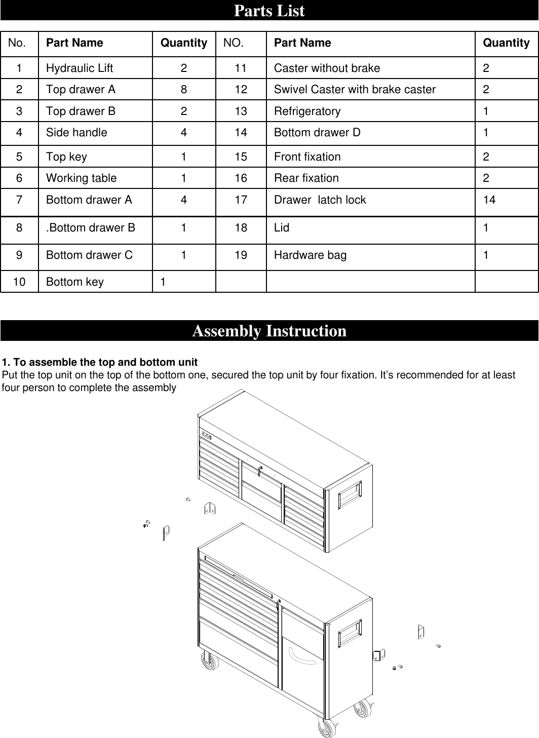 Page 4 of 6 - Nexgrill Nexgrill-420-9006-Users-Manual- Microsoft  - 53inch Tool Chest Manual EN, 113009 Nexgrill-420-9006-users-manual