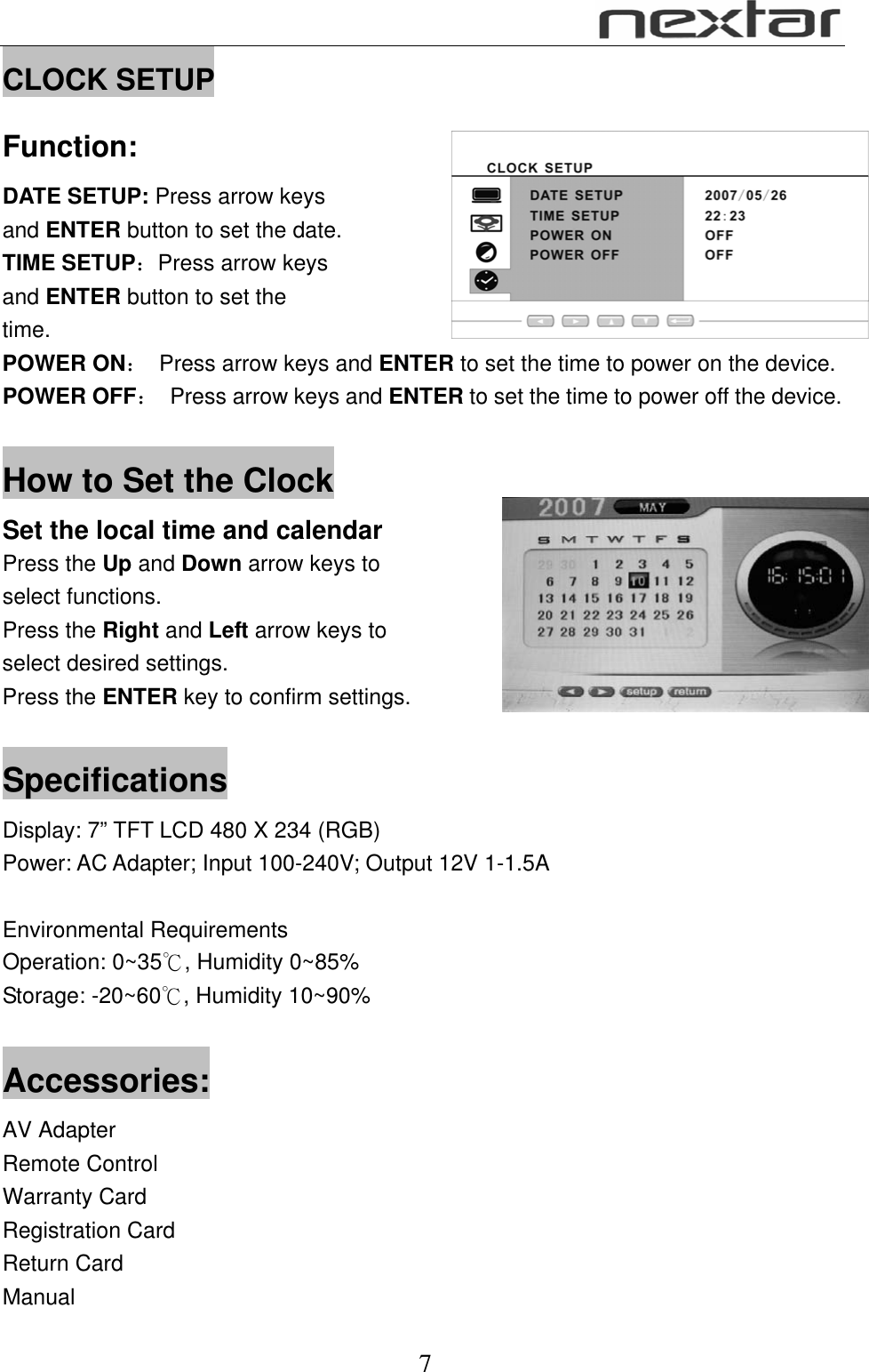 Page 8 of 8 - Nextar Nextar-N7-110-Users-Manual N7-110 Manual