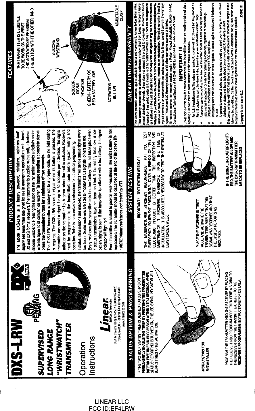 LINEAR LLC FCC ID:EF4LRW