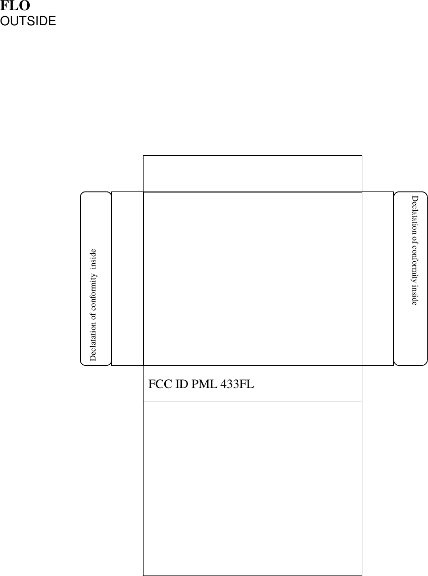 FLO OUTSIDE                                                                        FCC ID PML 433FL                         Declatation of conformity inside  Declatation of conformity  inside 