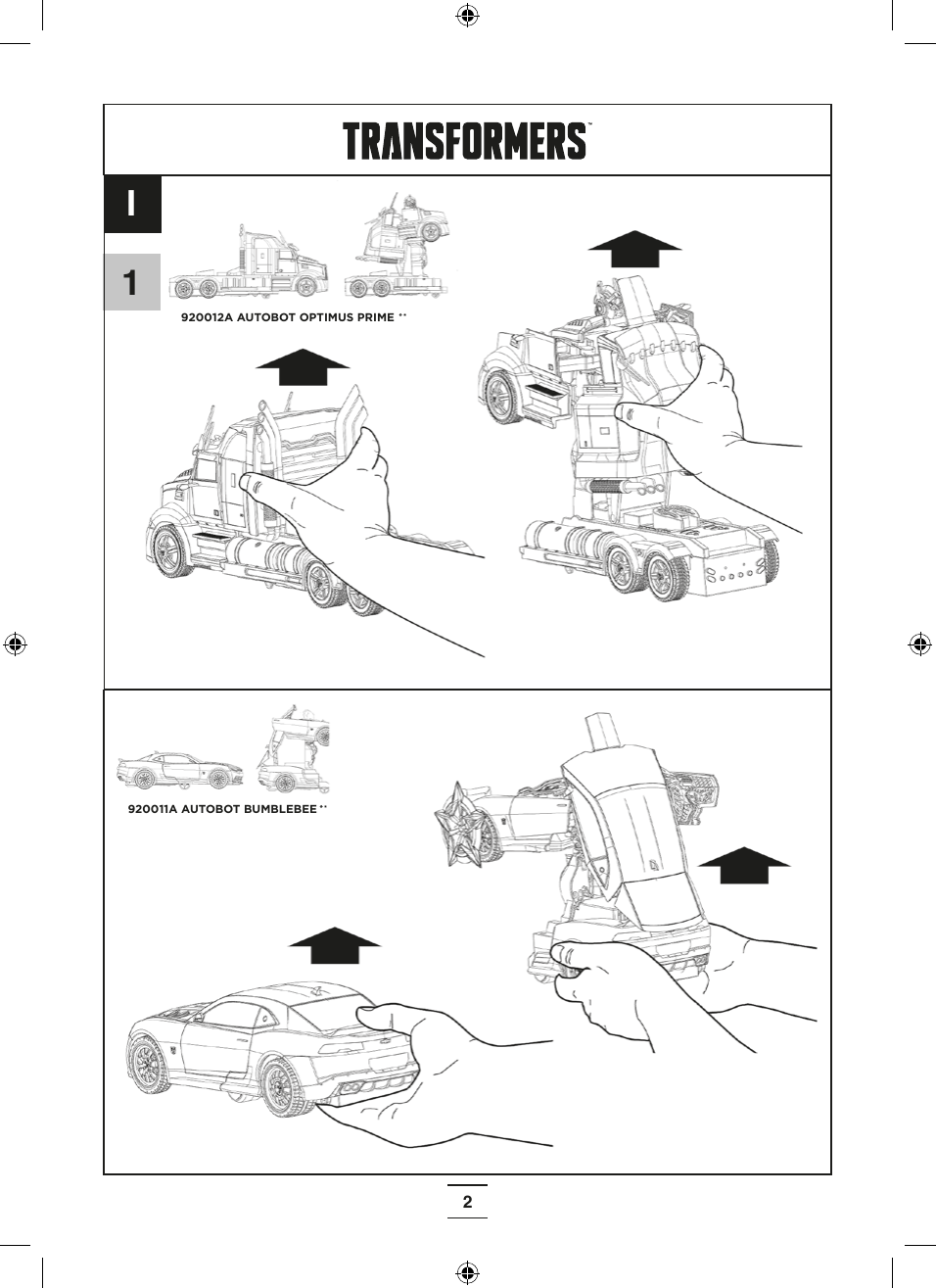 2I1920012A AUTOBOT OPTIMUS PRIME920011A AUTOBOT BUMBLEBEE
