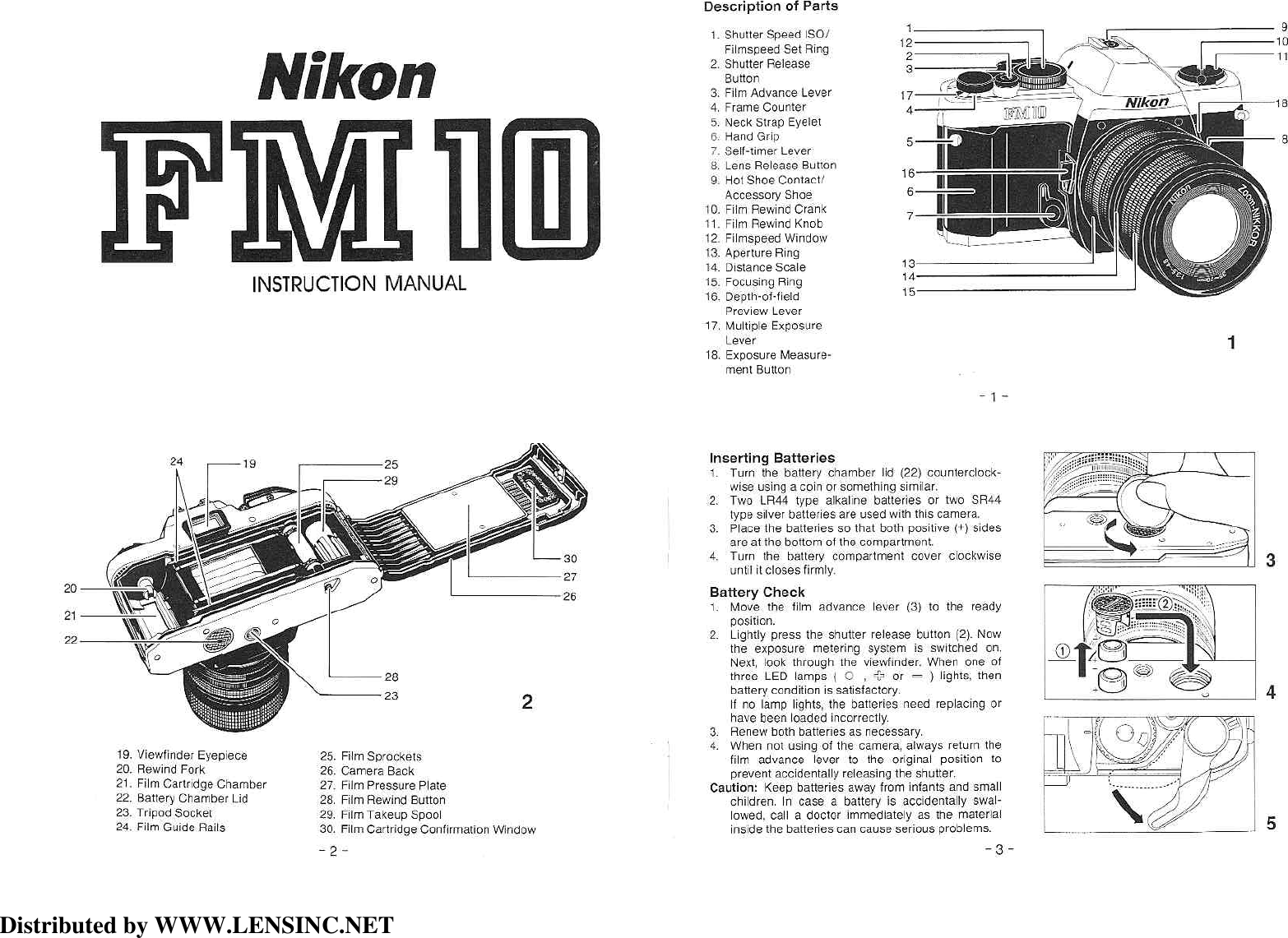Page 1 of 6 - Nikon Nikon-Fm-10-Quick-Guide- FM-10 Instruction Manual  Nikon-fm-10-quick-guide