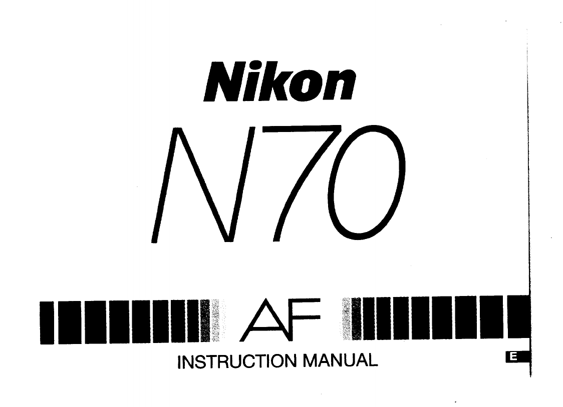 EN Nikon Camera N70 AF Instruction Manual Guide EOM English 