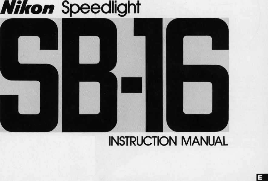 Nikon Speedlight Sb 16 Users Manual