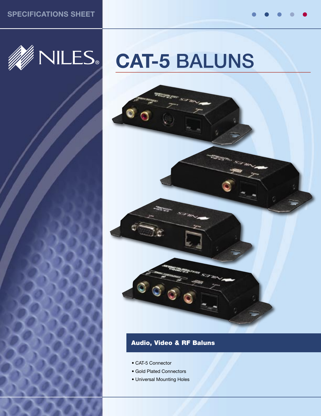 Page 1 of 3 - Niles-Audio Niles-Audio-650-005-Users-Manual- CS0013-2 CAT-5 Balun  Niles-audio-650-005-users-manual