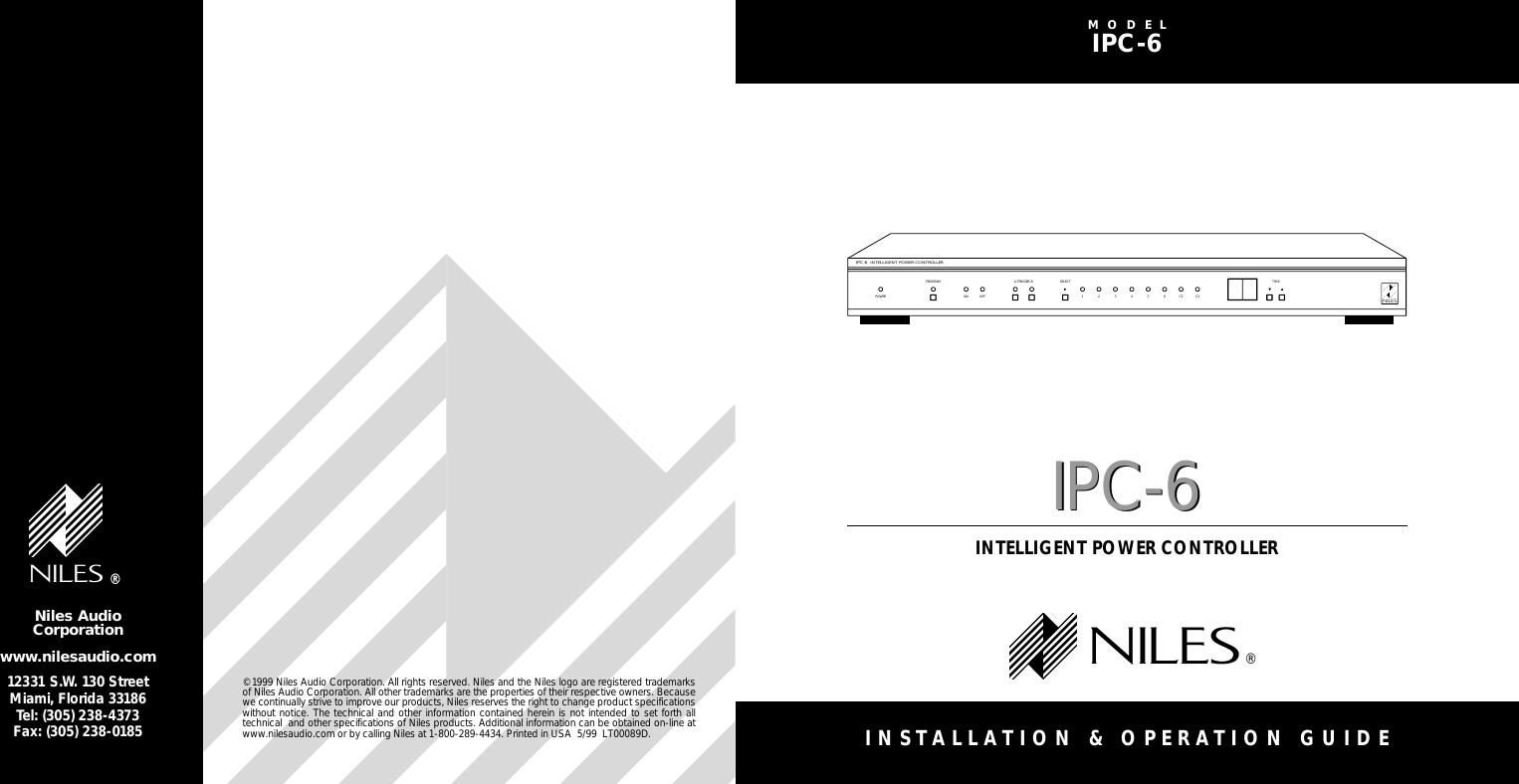 Page 1 of 10 - Niles-Audio Niles-Audio-Intelligent-Power-Controller-Ipc-6-Users-Manual-  Niles-audio-intelligent-power-controller-ipc-6-users-manual