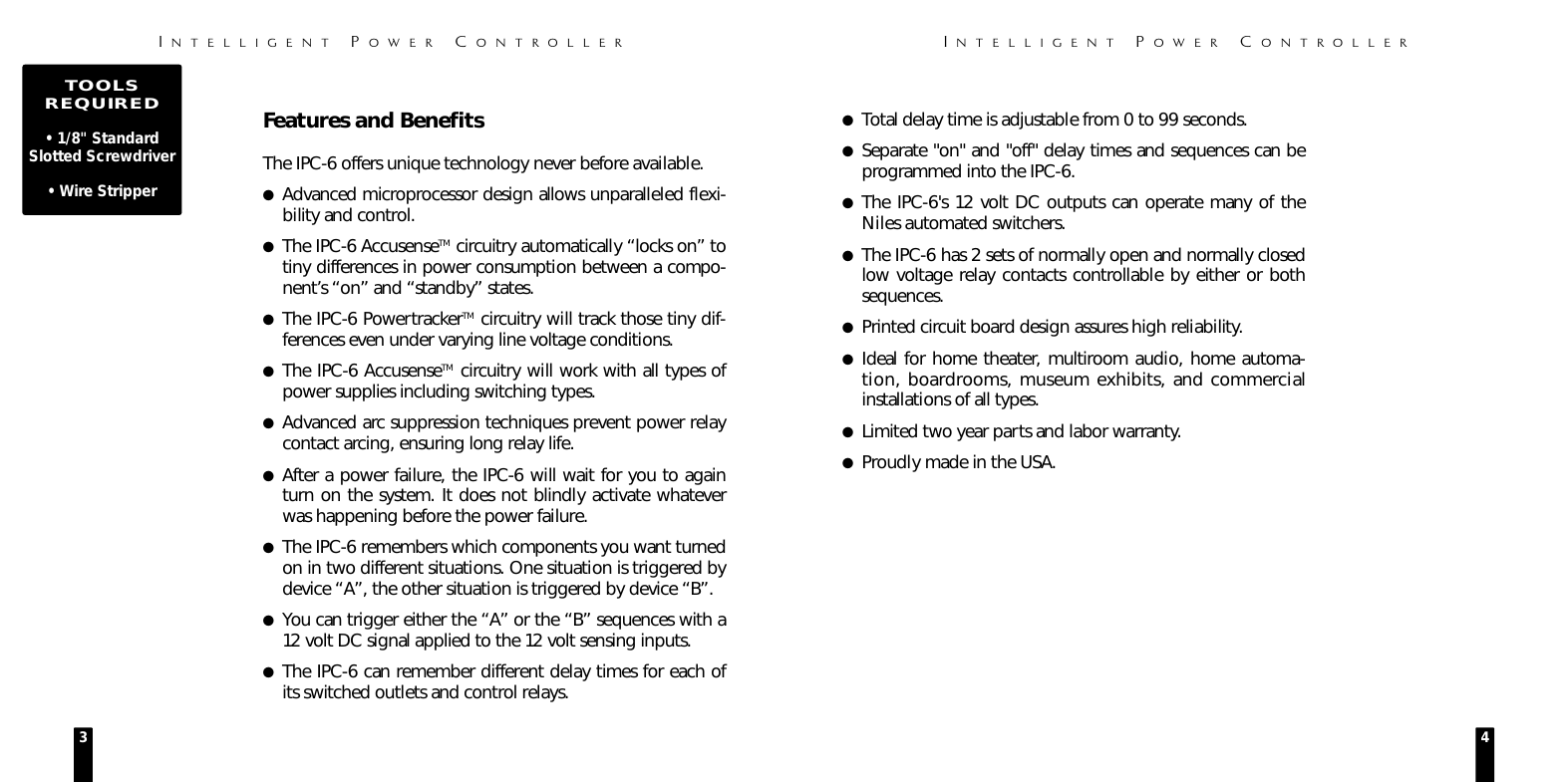 Page 3 of 10 - Niles-Audio Niles-Audio-Intelligent-Power-Controller-Ipc-6-Users-Manual-  Niles-audio-intelligent-power-controller-ipc-6-users-manual