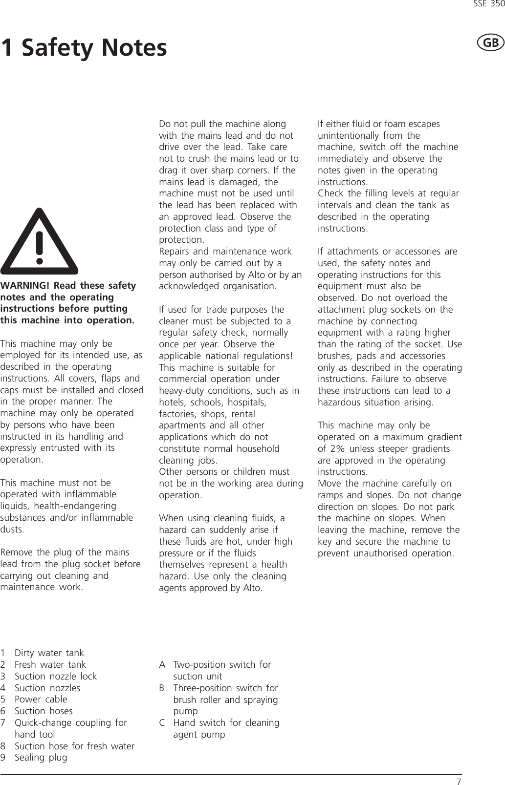 Page 7 of 11 - Nilfisk-Alto Nilfisk-Alto-Sse-350-Users-Manual- Tp350GB.p65  Nilfisk-alto-sse-350-users-manual