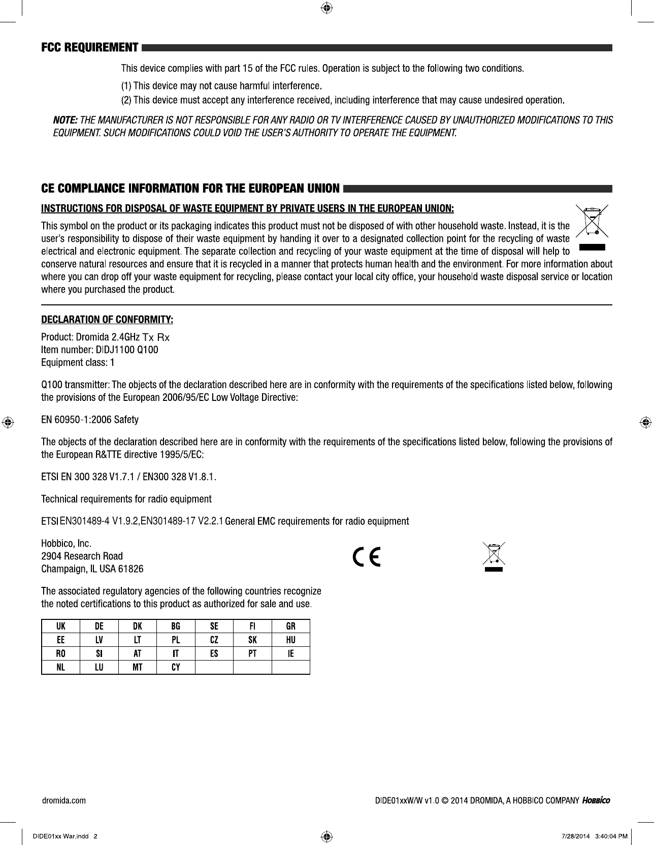 Tx RxEN301489-4 V1.9.2,EN301489-17 V2.2.1