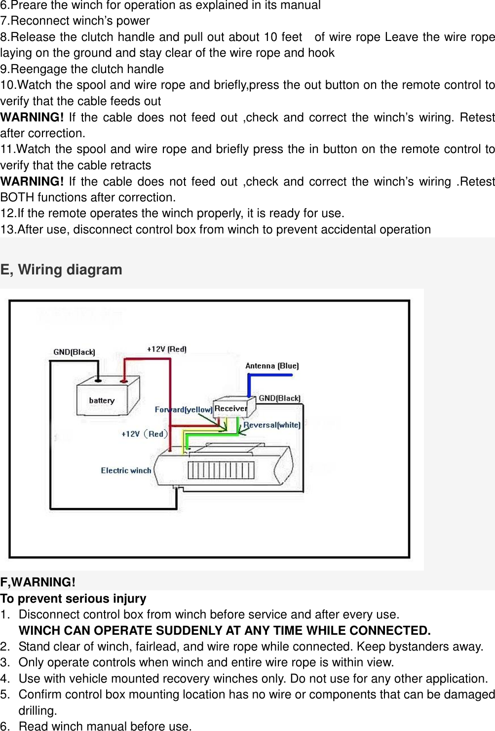 Ningbo Chima wh CM-NRC Electric Winch Wireless Controller User Manual  12v Electric Winch Wiring Diagram    UserManual.wiki