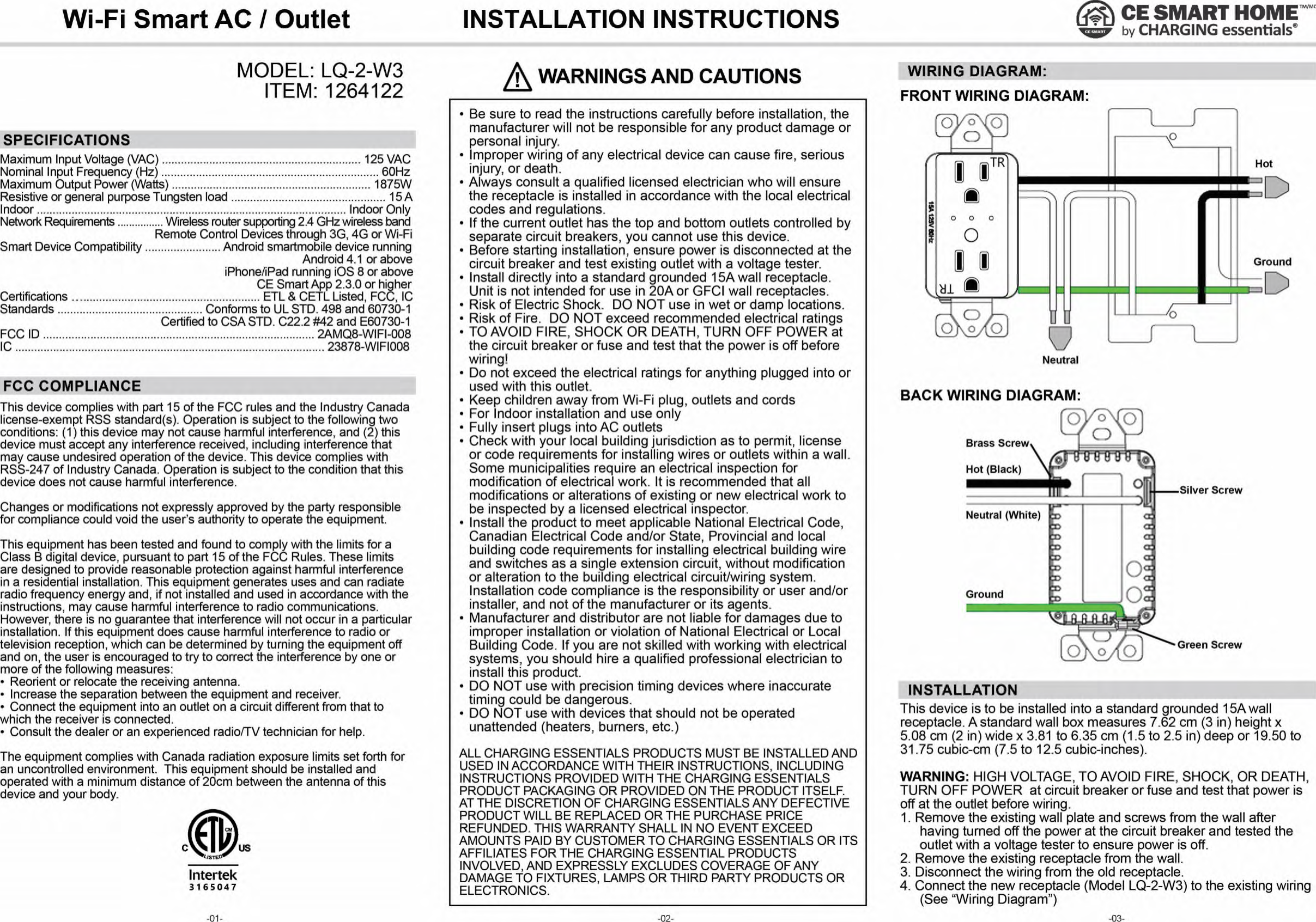 Page 1 of Ningbo Litesun Electronics WIFI-008 Duplex Receptacle with WIFI function User Manual english