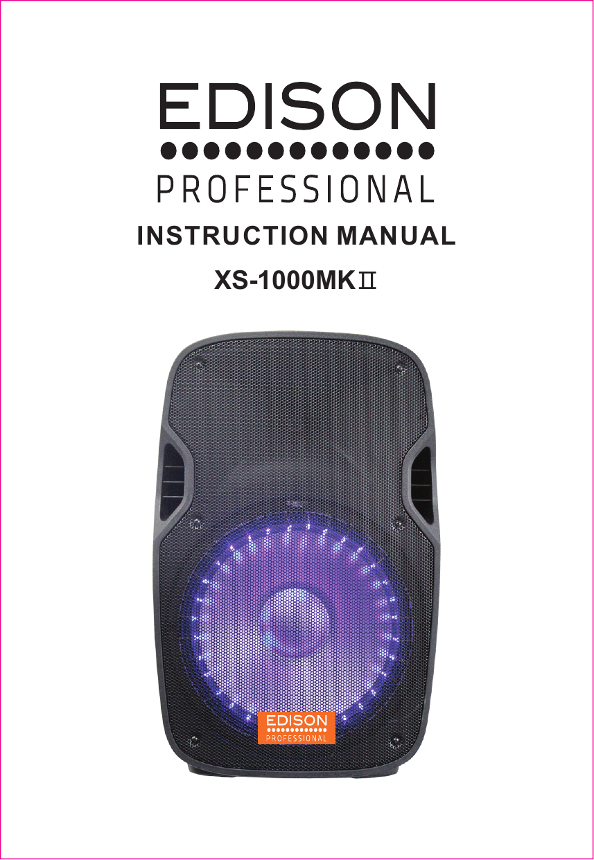 XS-1000MKⅡINSTRUCTION MANUAL