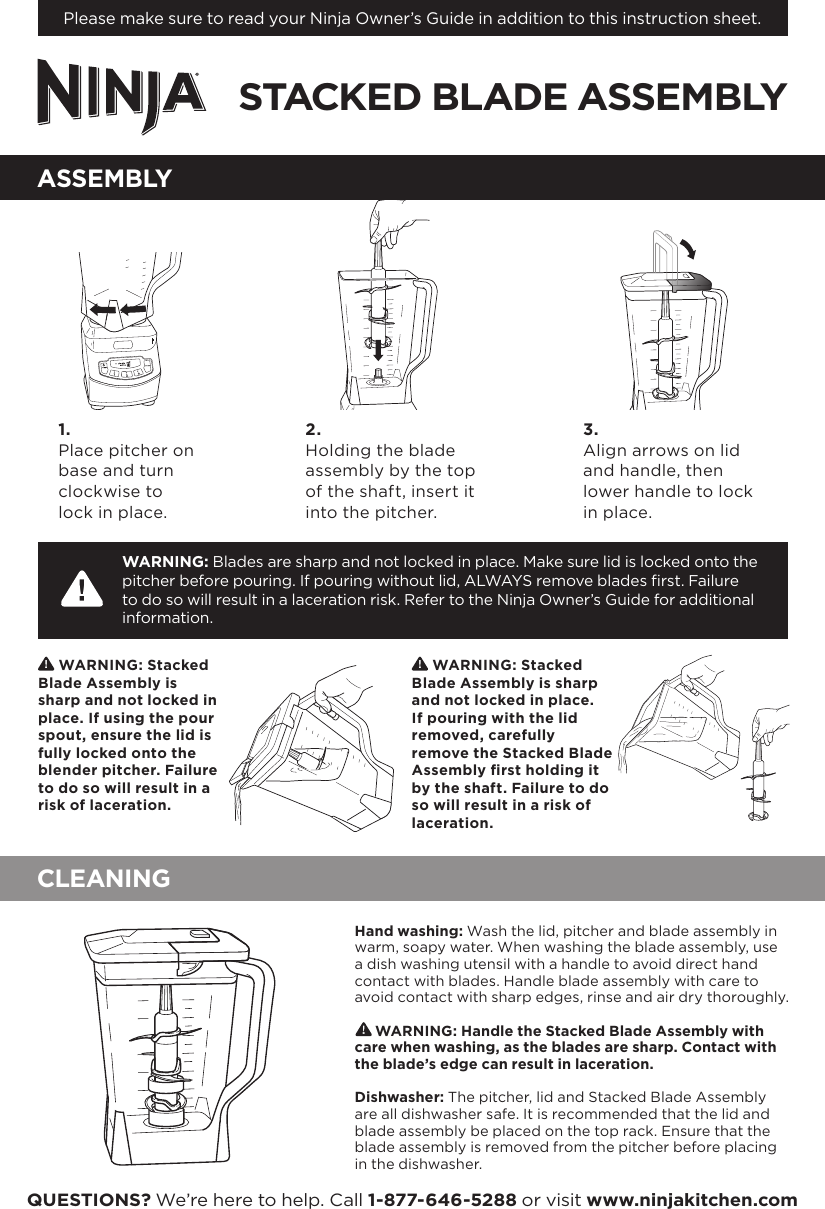 Page 1 of 2 - Ninja  Stacked Blade Assembly Safety Instructions Stacked-Blade-Assembly-Safety-Instructions