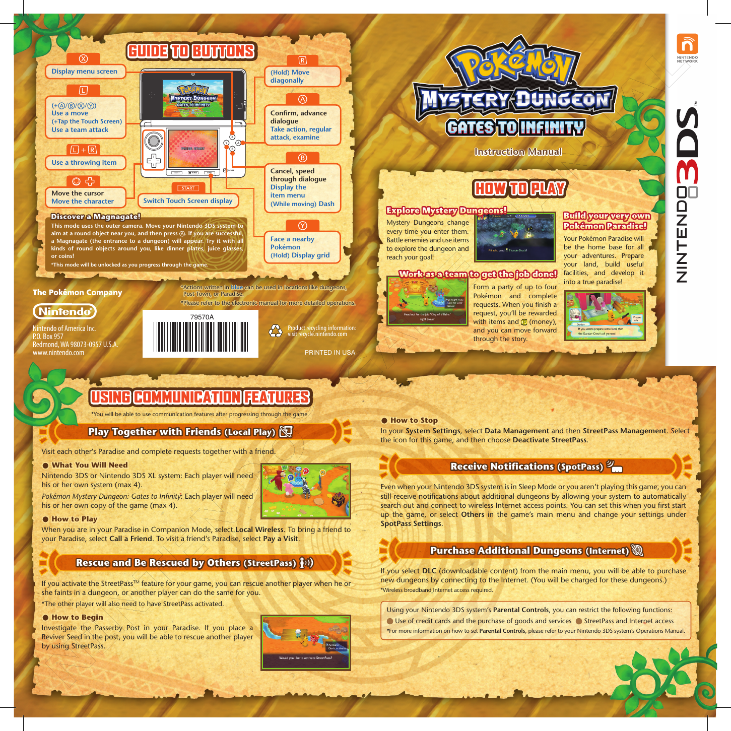 Page 1 of 2 - Nintendo Nintendo-Nintendo-Pokemon-Mystery-Dungeon-Gates-To-Infinity-45496742379-Users-Manual-  Nintendo-nintendo-pokemon-mystery-dungeon-gates-to-infinity-45496742379-users-manual