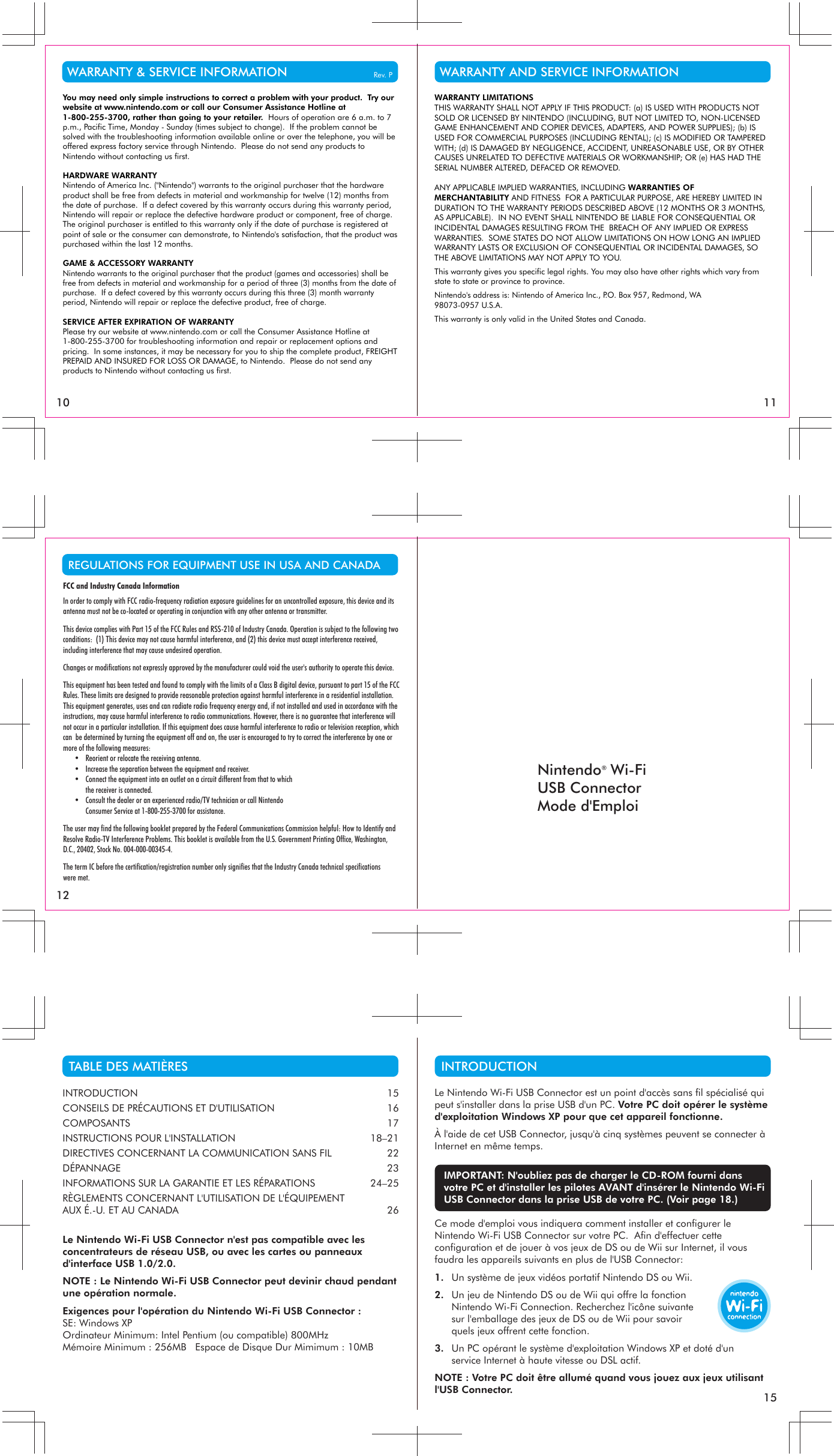 Page 3 of 3 - Nintendo Nintendo-Wii-Wi-Fi-Usb-Connector-able-Instruction-Book- USBppCov_3revB  Nintendo-wii-wi-fi-usb-connector-able-instruction-book