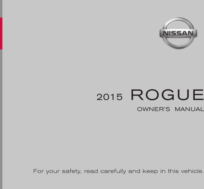 Nissan 2015 Rogue Owners Manual Owner's USA