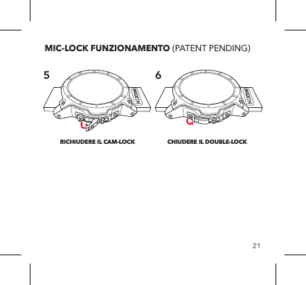 21RICHIUDERE IL CAM-LOCK  CHIUDERE IL DOUBLE-LOCKMIC-LOCK FUNZIONAMENTO (PATENT PENDING)5 6