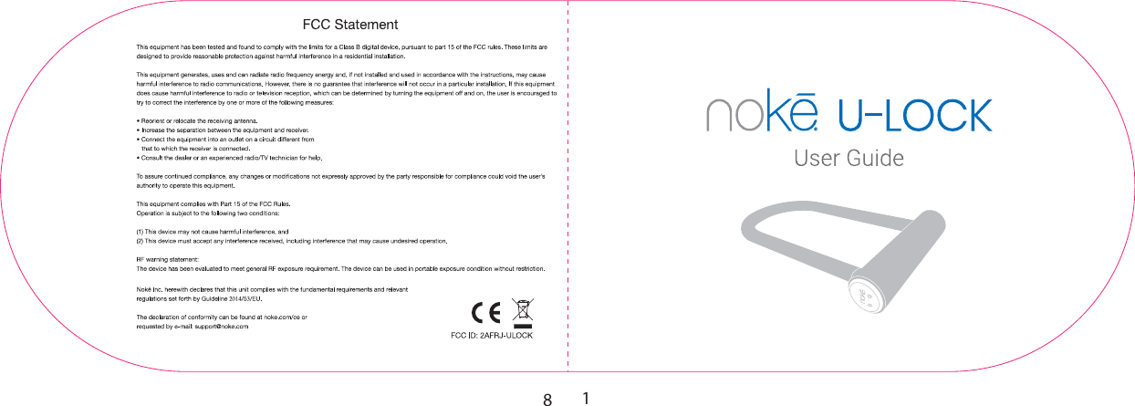Page 1 of Noke ULOCK Noke U-lock User Manual Noke Ulock User Guide Updated converted