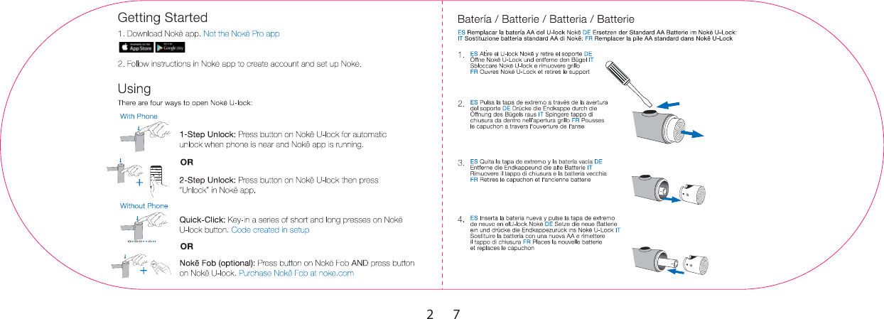 Page 2 of Noke ULOCK Noke U-lock User Manual Noke Ulock User Guide Updated converted