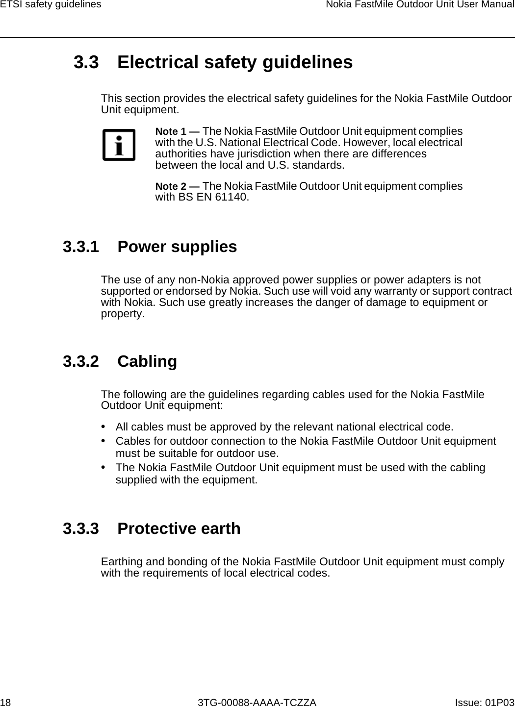 Page 17 of Nokia Bell 34003800FM20 FastMile Compact User Manual Nokia FastMile Outdoor Unit