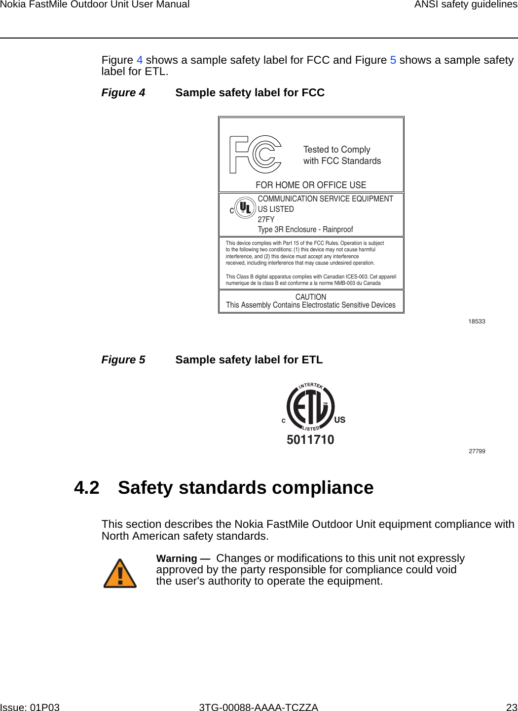 Page 21 of Nokia Bell 34003800FM20 FastMile Compact User Manual Nokia FastMile Outdoor Unit