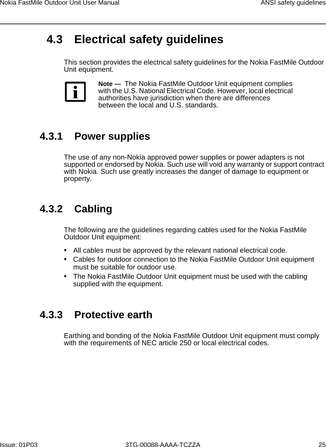 Page 23 of Nokia Bell 34003800FM20 FastMile Compact User Manual Nokia FastMile Outdoor Unit