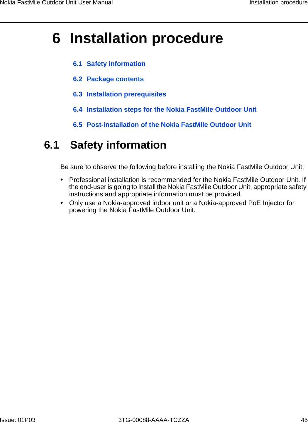 Page 40 of Nokia Bell 34003800FM20 FastMile Compact User Manual Nokia FastMile Outdoor Unit