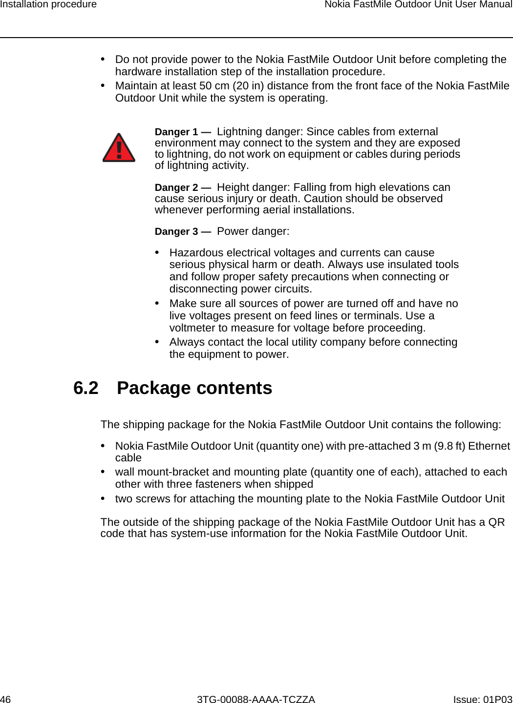Page 41 of Nokia Bell 34003800FM20 FastMile Compact User Manual Nokia FastMile Outdoor Unit