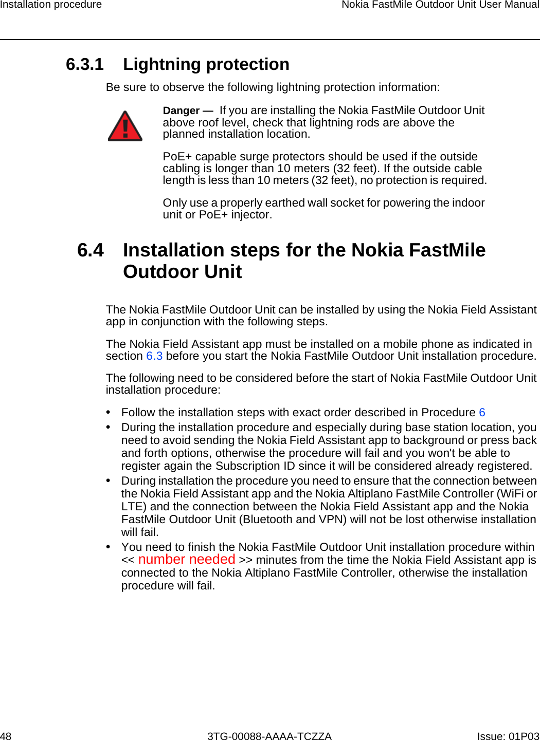 Page 43 of Nokia Bell 34003800FM20 FastMile Compact User Manual Nokia FastMile Outdoor Unit