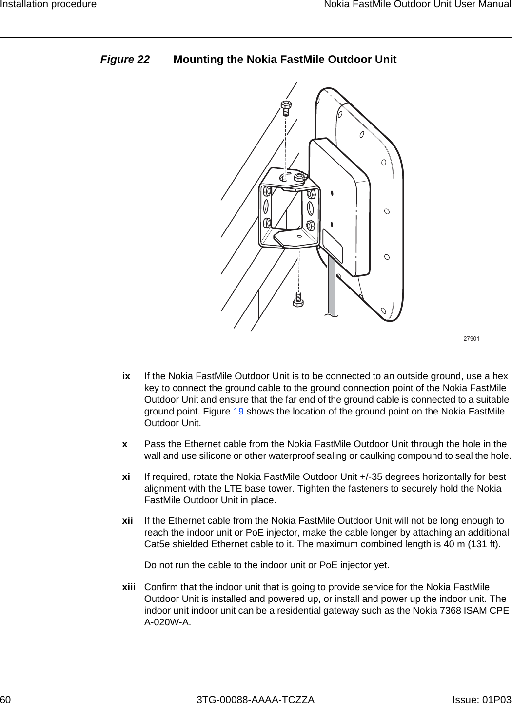 Page 55 of Nokia Bell 34003800FM20 FastMile Compact User Manual Nokia FastMile Outdoor Unit