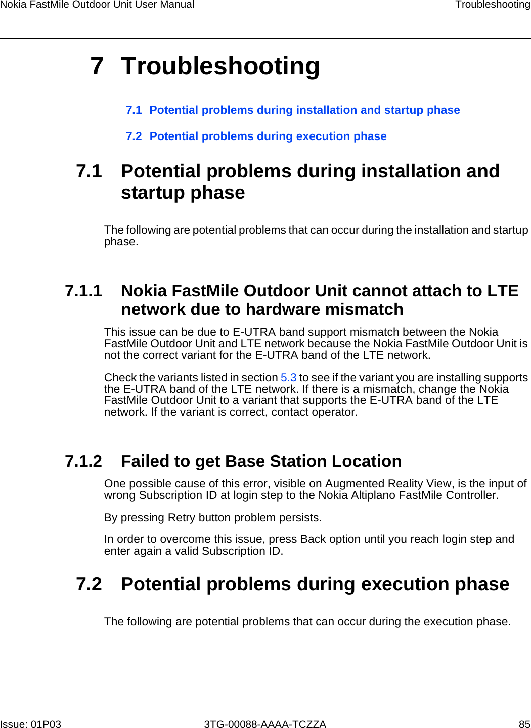 Page 80 of Nokia Bell 34003800FM20 FastMile Compact User Manual Nokia FastMile Outdoor Unit