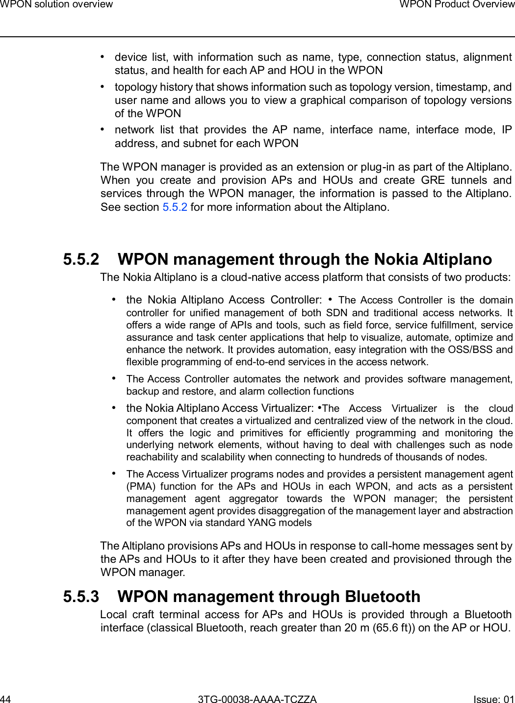 Page 44 of Nokia Bell 7577WPONAPAC WPON User Manual WPON Product Overview